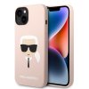 Karl Lagerfeld Silicone puzdro iPhone 14 Plus ružová Karlova hlava