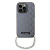 Karl Lagerfeld Saffiano Monogram Chain pre iPhone 14 Pro strieborná