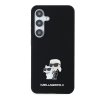 Karl Lagerfeld Silicone Samsung Galaxy S24 Karl&Choupette Metal Pin ružová