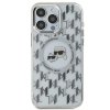 Karl Lagerfeld IML MagSafe iPhone 15 priehľadný monogram Karl&Choupette Head