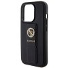 Guess Grip Stand 4G Saffiano Strass pre iPhone 15 Pro Max čierna