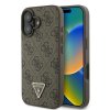 Guess Leather 4G Triangle Strass puzdro iPhone 16 Plus hnedé