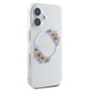 Guess IML Flowers Wreath MagSafe iPhone 16 Plus priehľadný