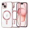 Techsuit Luxusný Kryštál MagSafe iPhone 15 Ružový