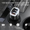 Yesido Nabíjačka do auta Y46 3x USB 2.4A QC3.0 Fast Charging 42W Black