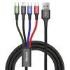 Baseus Kábel 4v1 na Lightning 2x Type-C Micro-USB 1.2m Čierny