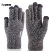 iWarm Dotykové rukavice ST0005 Dvojitá vrstva zamat akryl 21cm Sivá