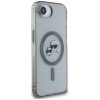 Karl Lagerfeld IML MagSafe iPhone 16e Metal Karl&Choupette Head strieborná
