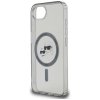 Karl Lagerfeld IML MagSafe iPhone 16e Metal Karl&Choupette Head strieborná