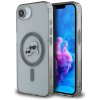 Karl Lagerfeld IML MagSafe iPhone 16e Metal Karl&Choupette Head strieborná