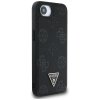 Guess Peony Grained Hot Stamp Triangle Logo MagSafe iPhone 16e čierny