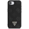Guess Peony Grained Hot Stamp Triangle Logo MagSafe iPhone 16e čierny
