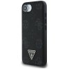 Guess Peony Grained Hot Stamp Triangle Logo MagSafe iPhone 16e čierny