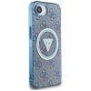Guess IML Metal Glitter 4G Circle Triangle MagSafe iPhone 16e modré