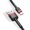 Baseus Dátový kábel Cafule CATKLF-U91 USB na USB-C 3m Červenočierna