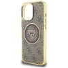 Guess IML Metal Glitter 4G Circle Triangle MagSafe iPhone 16 Pro hnedý