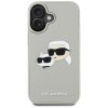 Karl Lagerfeld 3D Design iPhone 16 béžový gumový Karl&Choupette