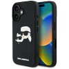 Karl Lagerfeld 3D Design iPhone 16 čierny obal Rubber Karl&Choupette
