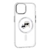 Karl Lagerfeld IML MagSafe iPhone 15 Biely Metal Karl&Choupette Heads