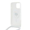 Karl Lagerfeld IML Crossbody MagSafe iPhone 15 Transparentný Choupette Head Cord