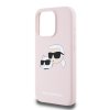 Karl Lagerfeld Silicone MagSafe iPhone 15 Pro ružový Karl&Choupette Head