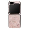 Guess 4G Collection kožené MagSafe puzdro Samsung Galaxy Z Flip7 ružové