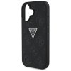 Guess Leather Hot Stamp 4G Pattern Triangle Metal Logo iPhone 16 čierna