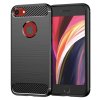 TechSuit Karbón Silikón iPhone SE 2 3 Čierny