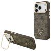 Guess Hardcase 4G Triangle Logo MagSafe s podstavcom iPhone 17 Pro hnedý
