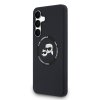 Zadný kryt Karl Lagerfeld Liquid Silicone K&CH Heads MagSafe pre Samsung Galaxy S25 FE Black
