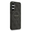 Zadný kryt Guess PU Leather 4G Colored Ring MagSafe pre Samsung Galaxy S25 FE Black