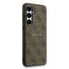 Zadný kryt Guess PU Leather 4G Colored Ring MagSafe pre Samsung Galaxy S25 FE Hnedý