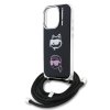 Zadný kryt Karl Lagerfeld IML Crossbody K&CH Heads pre iPhone 16 Pro Čierny