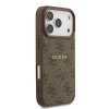 Zadný kryt Guess PU Leather 4G Farebný krúžok MagSafe pre iPhone 17 Pro Hnedá