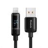 Mcdodo – dátový kábel série BAT (CA-5000) – USB-A na Lightning, digitálny displej, 1,2 m – čierny