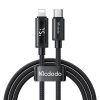 Mcdodo – dátový kábel (CA-7990) – USB-C na Lightning, duálny LED displej, 36W, rýchle nabíjanie, 1,2m – čierny