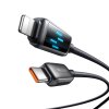 Mcdodo – dátový kábel (CA-2630) – USB-C na Lightning, 36W, LED displej, rýchle nabíjanie PD, 1,2m – čierny