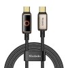 Mcdodo – dátový kábel (CA-6681) – s dýchajúcim svetelným LED displejom, USB-C na USB-C, automatické vypnutie, 100W, 1,2m – Desert Gold