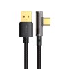 Mcdodo – dátový kábel (CA-3380) – USB-C na USB-A, 90-stupňový dizajn, 6A, transparentný dizajn, 1,2m – čierny
