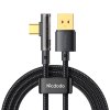 Mcdodo – dátový kábel (CA-3380) – USB-C na USB-A, 90-stupňový dizajn, 6A, transparentný dizajn, 1,2m – čierny