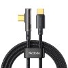 Mcdodo – dátový kábel (CA-3400) – USB-C na USB-C, 90-stupňový dizajn, 100W, transparentný dizajn, 5A, 1,2m – čierny