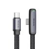 Mcdodo – dátový kábel (CA-3360) – USB-C na USB-C, 90-stupňový dizajn, 65W, LED indikátor, 1,2m – čierny