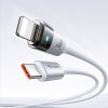Mcdodo – dátový kábel (CA-6942) – s nabíjacím svetlom, USB-C na Lightning, priehľadný kábel, 36W, 1,2m – biely