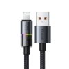 Mcdodo – dátový kábel (CA-8170) – s farebnými svetlami, USB-A na Lightning, 3A, 1,2m – čierny