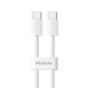 Mcdodo – dátový kábel (CA-5690) – USB-C na USB-C, rýchle nabíjanie PD, 3A, 60W, 480Mbps, 1m – biely