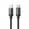 Mcdodo – dátový kábel (CA-4410) – USB-C na USB-C, nylonové opletenie, hliníková zliatina, PD60W, 1m – čierny
