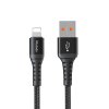 Mcdodo – dátový kábel (CA-2261) – USB na Lightning, nylonové opletenie, hliníková zliatina, 3A, 1m – čierny