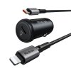 Mcdodo - nabíjačka do auta Obsidian Series (CC-7492) - vrátane kábla USB-C na Lightning, PD30W, Smart IC, mini veľkosť, 1,2m - čierna