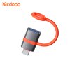 Mcdodo – adaptér (OT-3810) – so silikónovým háčikom, hliníková zliatina, USB na typ-C, 5Gbps, prenosný dizajn, plug&play – sivá