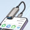 Mcdodo – OTG adaptér (CA-2690) – Lightning na USB, Lightning, hliníková zliatina, nylon, 2,4 A – tmavosivá
